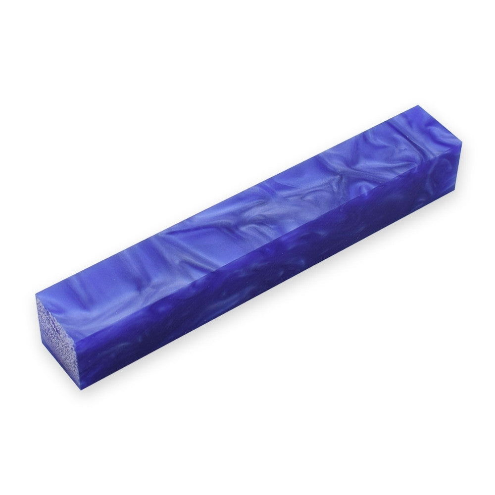 Pen blank - Acryl - 130x20x20 mm - Blau mit lila Linie - Pfeifenecke